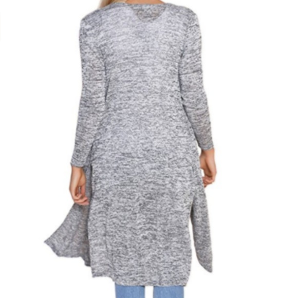 ❤ HP ❤ CHABLEY Grey Long Open Front Cardigan - Picture 2 of 4